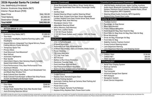 2026 Hyundai SANTA FE Limited