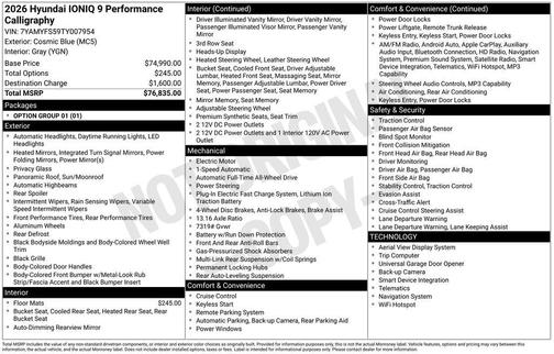 2026 Hyundai IONIQ 9 Performance Calligraphy