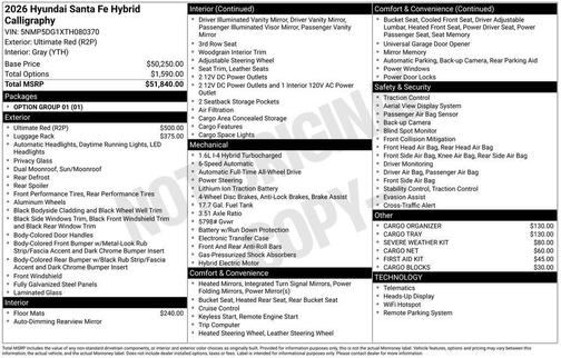 2026 Hyundai SANTA FE HEV Calligraphy