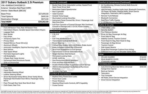 2017 Subaru Outback 2.5i Premium