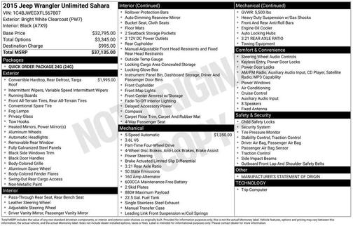 2015 Jeep Wrangler Unlimited Sahara