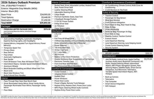 2026 Subaru Outback Premium