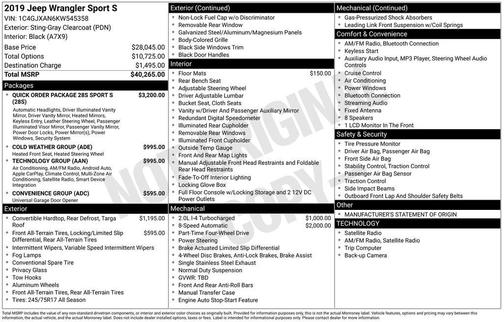 2019 Jeep Wrangler Sport