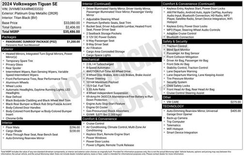 2024 Volkswagen Tiguan 2.0T SE