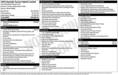 2026 Hyundai TUCSON Hybrid Limited