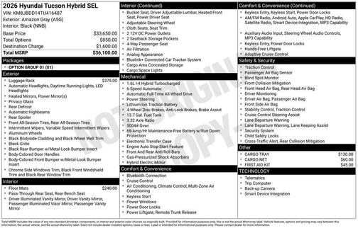 2026 Hyundai TUCSON Hybrid SEL