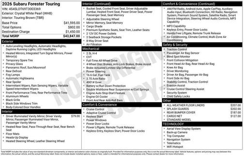 2026 Subaru Forester Touring
