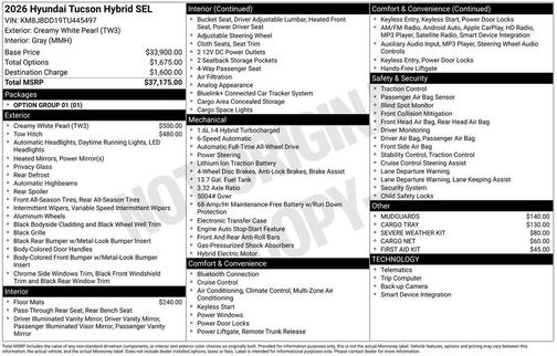 2026 Hyundai TUCSON Hybrid SEL