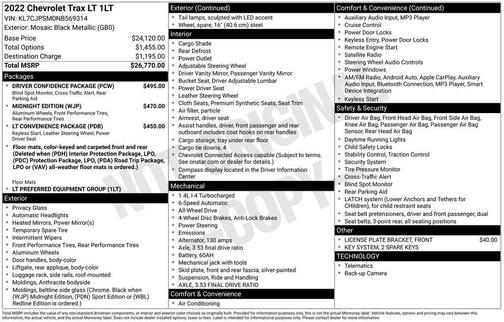 Mosaic Black Metallic 2022 Chevrolet Trax LT