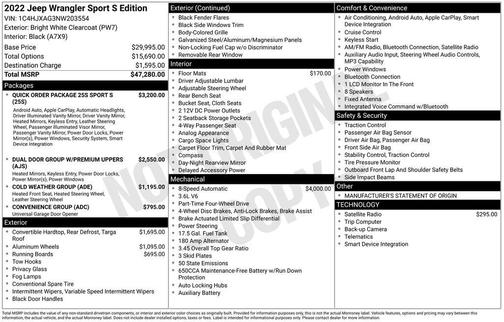 2022 Jeep Wrangler Sport