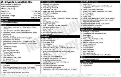 2018 Hyundai SONATA Hybrid SE
