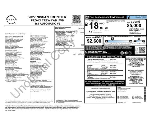 Gun Metallic 2027 Nissan Frontier PRO-4X