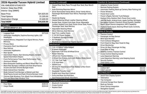 2026 Hyundai TUCSON Hybrid Limited