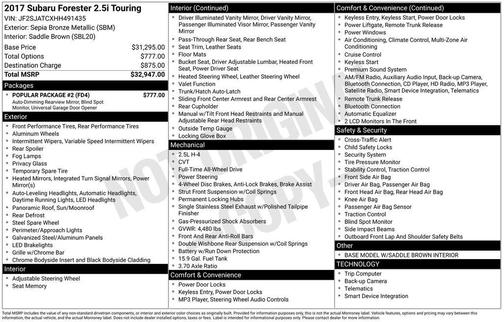2017 Subaru Forester 2.5i Touring