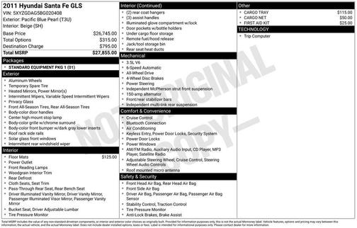2011 Hyundai SANTA FE GLS