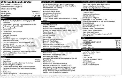 2026 Hyundai SANTA FE Limited