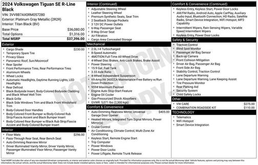 2024 Volkswagen Tiguan 2.0T SE R-Line Black