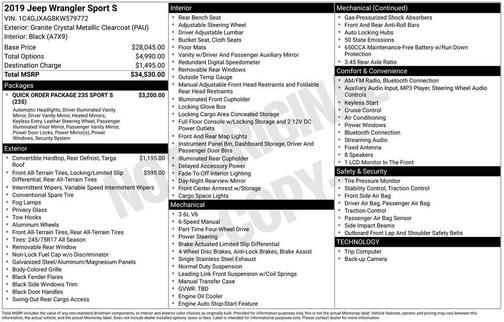 2019 Jeep Wrangler Sport