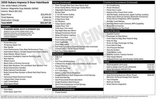 2020 Subaru Impreza Base