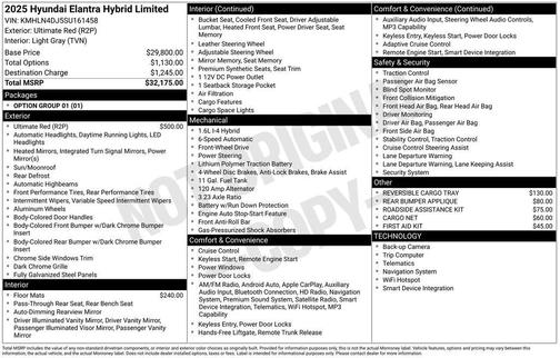 2025 Hyundai ELANTRA HEV Limited