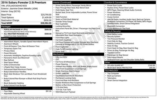2016 Subaru Forester 2.5i Premium