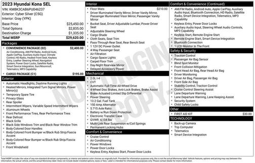 2023 Hyundai KONA SEL