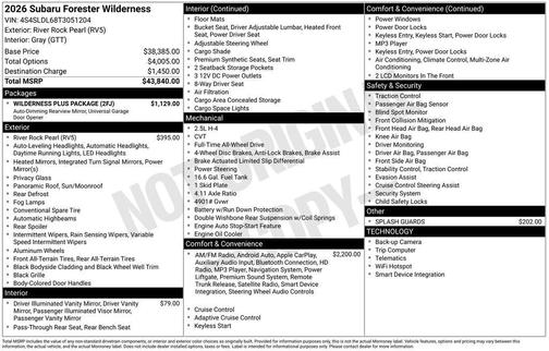 2026 Subaru Forester Wilderness