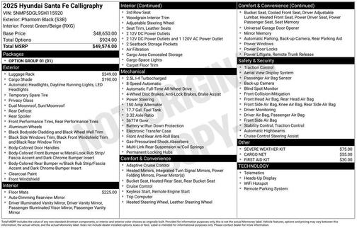 2025 Hyundai SANTA FE Calligraphy