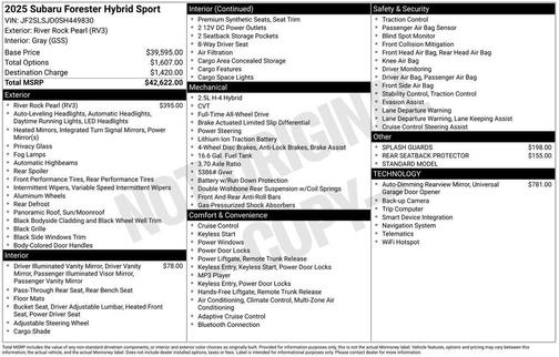 2025 Subaru Forester Hybrid Sport