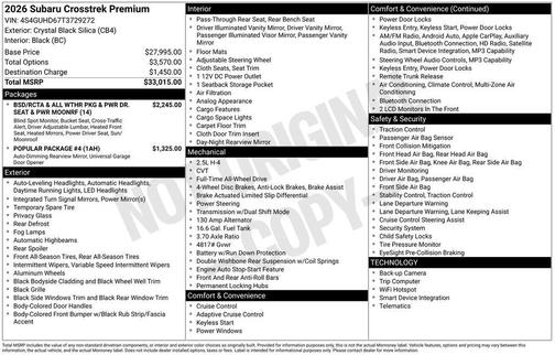 2026 Subaru Crosstrek Premium