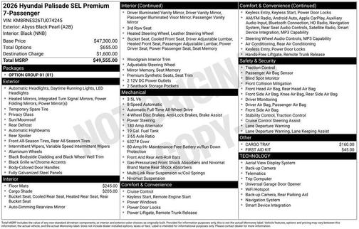 2026 Hyundai PALISADE SEL Premium 7P