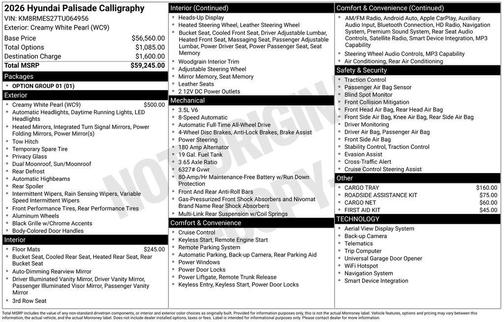 2026 Hyundai PALISADE Calligraphy