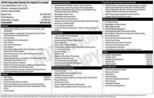 2026 Hyundai SANTA FE HEV Limited