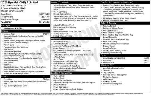 Atlas 2026 Hyundai IONIQ 5 Limited