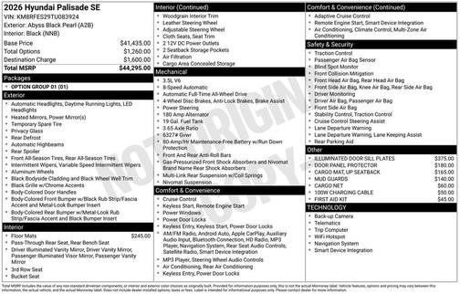2026 Hyundai PALISADE SE