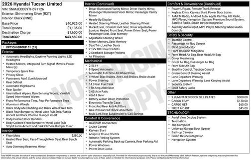 2026 Hyundai TUCSON Limited