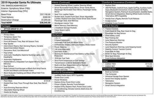 2019 Hyundai SANTA FE Ultimate