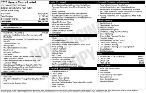 2026 Hyundai TUCSON Limited