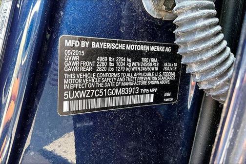 Deep Sea Blue Metallic 2016 BMW X3 sDrive28i