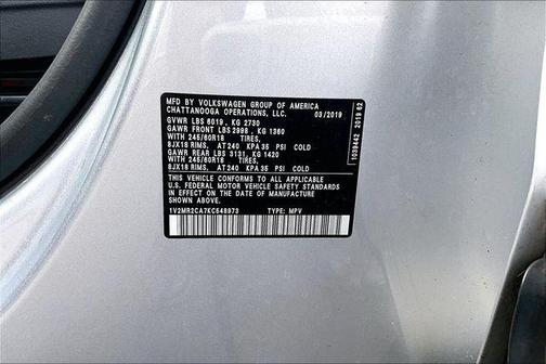 Reflex Silver Metallic 2019 Volkswagen Atlas 3.6L SEL