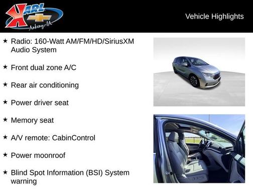Silver 2022 Honda Odyssey EX-L