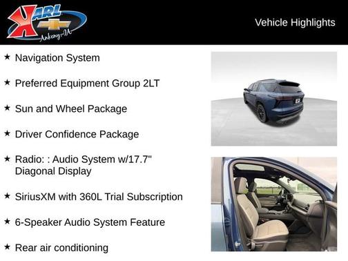Lakeshore Blue Metallic 2025 Chevrolet Traverse AWD LT
