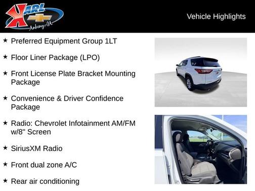 Summit White 2019 Chevrolet Traverse LT Cloth