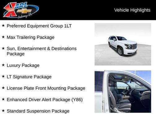 Summit White 2018 Chevrolet Tahoe LT