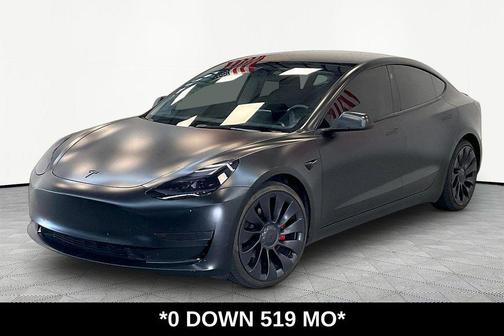 Solid Black 2023 Tesla Model 3 Performance