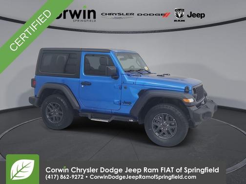Hydro Blue Pearl 2024 Jeep Wrangler Sport