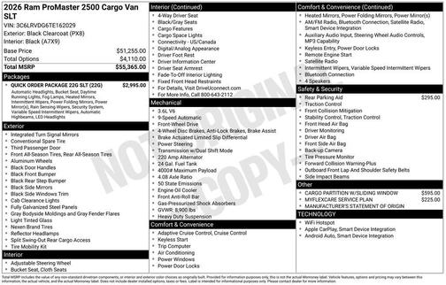 2026 RAM ProMaster 2500 High Roof