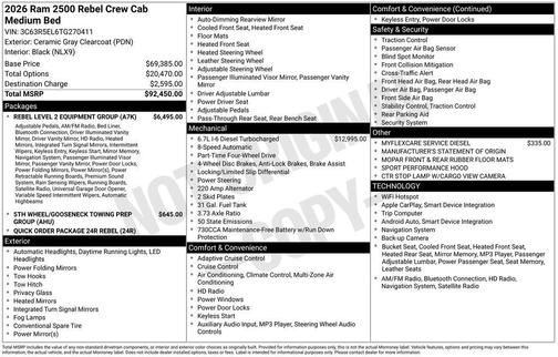 2026 RAM 2500 Rebel/Power Wagon