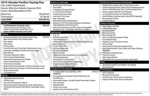 2019 Chrysler Pacifica Touring Plus