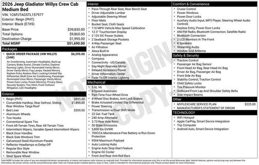 2026 Jeep Gladiator Sport